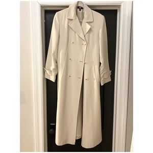 Double Breasted Cream Trench Coat